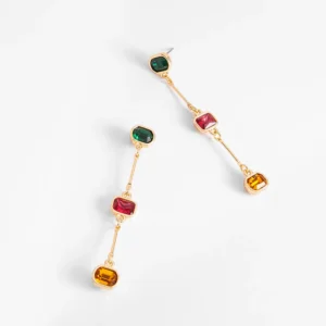 Aretes con piedras multicolor