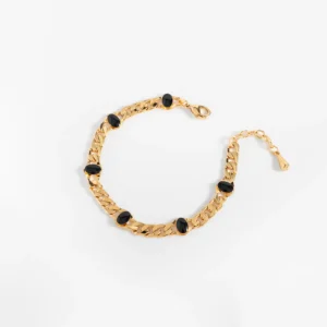 Pulsera de cadena con esmalte negro