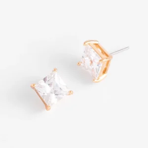 Aretes de poste con baño de oro