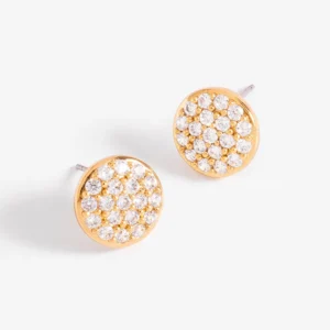 Arete poste con pavé de toque brillante