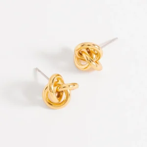 Aretes diseño nudo circular contemporáneo