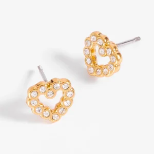 Aretes en forma de corazón con cristales