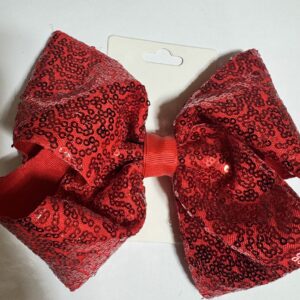 Moño boutique de lentejuela color rojo