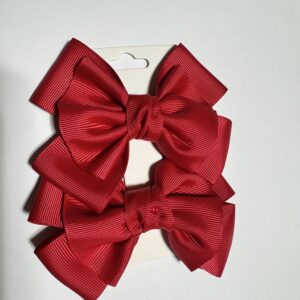 Moño par rojo con listón de 5 cm